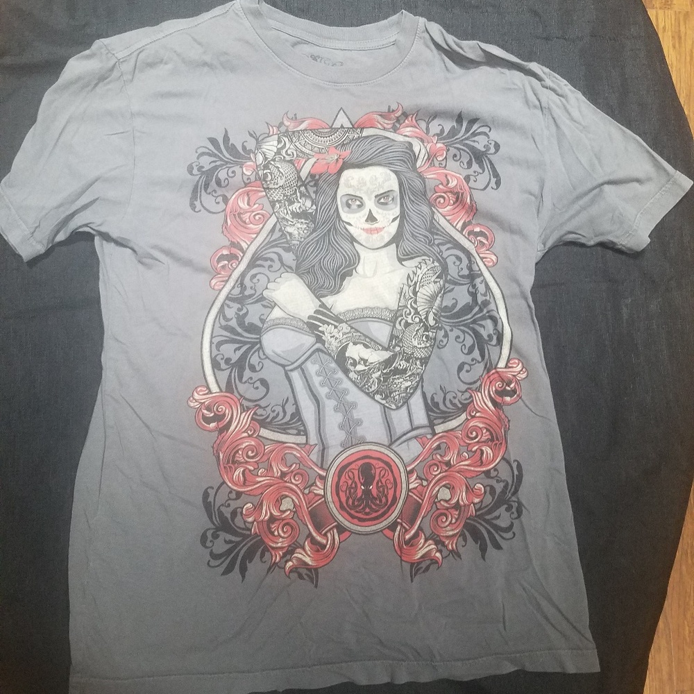 💜 Day of the Dead lady graphic loose tshirt